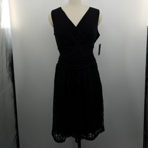 Enfocus Studio Womens Dress Size 14w Black Sleevel